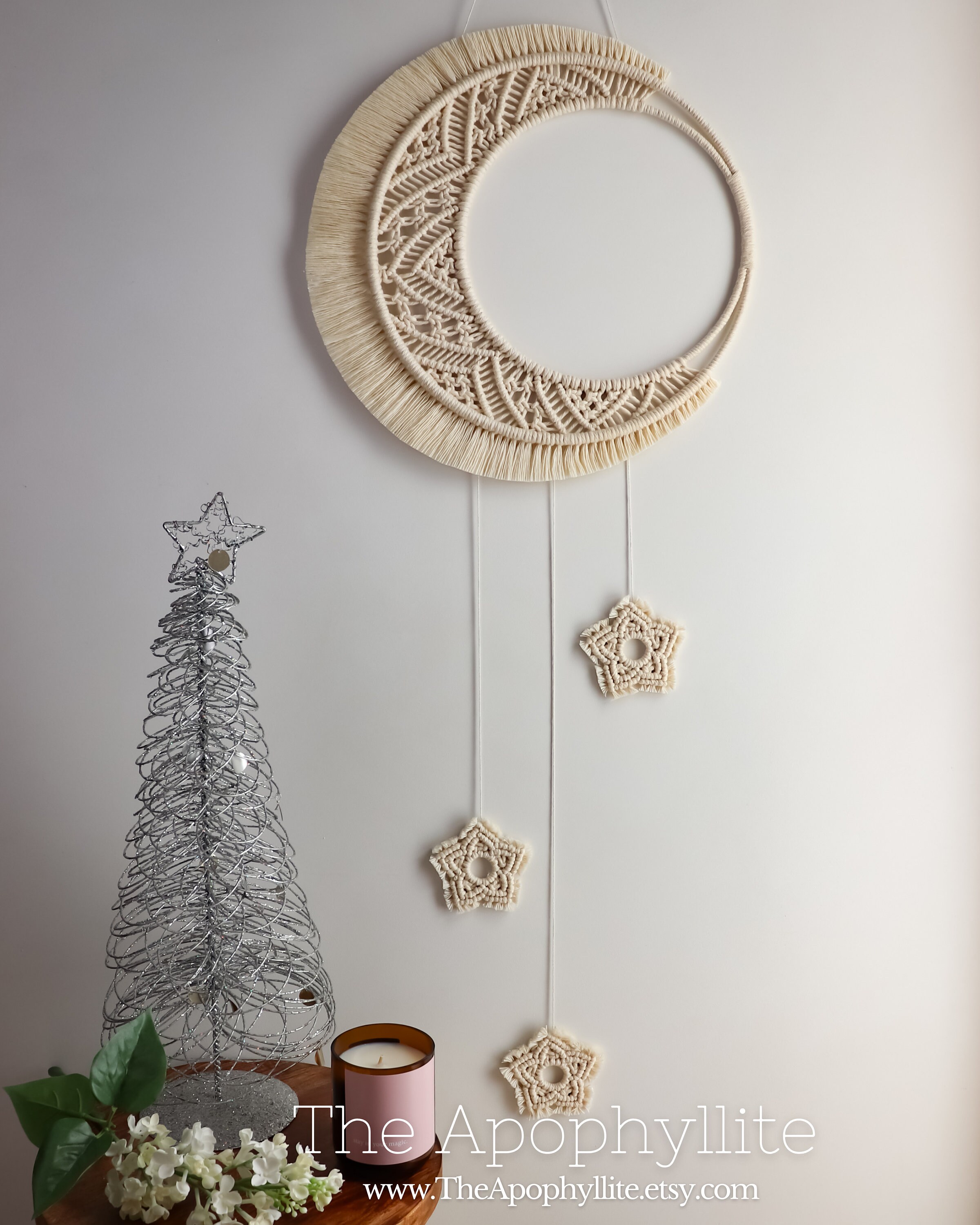Macrame Moon Stars Wall Hanging. Bedroom Nursery or Mystic Decor Vegan Friendly Dreamcatcher Handmade in Australia With Natural Cotton Etsy Canada