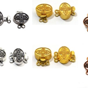 1 Stück 21X17X8mm Multi Strang zwei und drei Strang Box Verschluss oxidiertes Kupfer oxidiertes Silber überzogen 18k vergoldet Schmuck machen Verschluss B208
