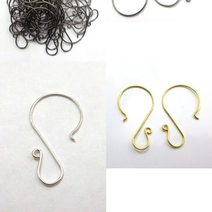 24 Stück 34 x 20 mm Ohrring Draht Zubehör Sterling Silber vergoldet 18K vergoldet schwarz vergoldet über echtem Kupfer 598