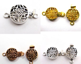 Bali Sterling Silver /& Triple Strand Box Clasp 16mm X 14mm Clasp Antiqued Silver Clasp Triple Strand Clasp .925 Clasp Silver Box Clasp