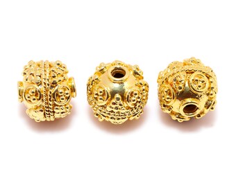Gold Overlay Bali Bead 10.5MM