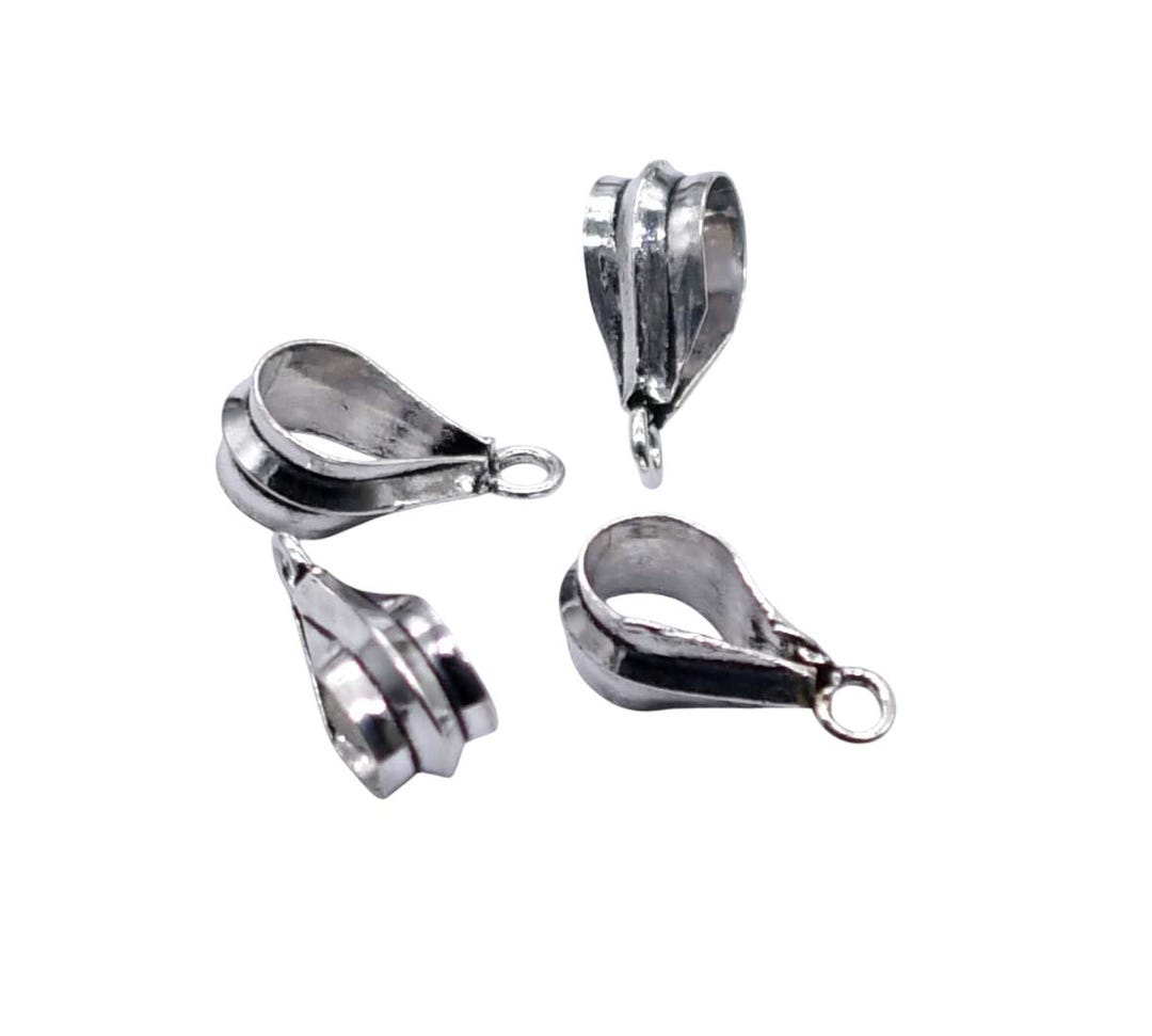 7 Pcs 16x8mm Bali Pendant Drop Bail Loop Connector Oxidized Sterling ...
