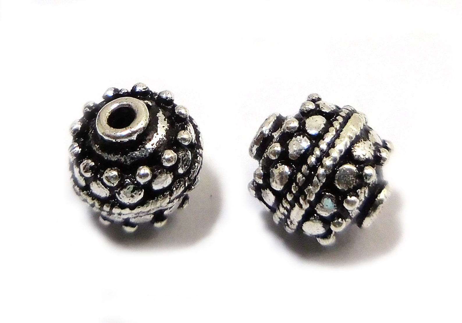 9 Pieces 8m Bali Bead Antique Sterling silver Plated Over Etsy