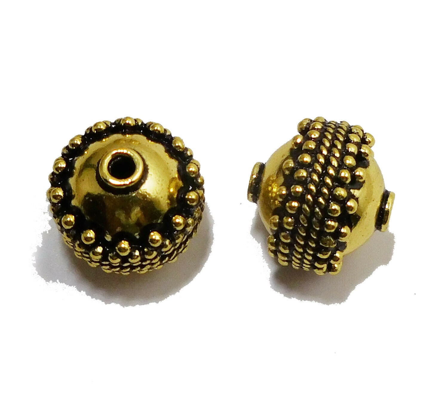 15MM 17MM Bali Bead Oxidized Silver Plated Real Gold Plated - Etsy