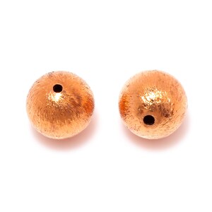 8 Pieces 9mm Brushed Bead Matte Bead Round Bead Brushed Ball Spacer Bead Copper Plated Jewelry Making Bead