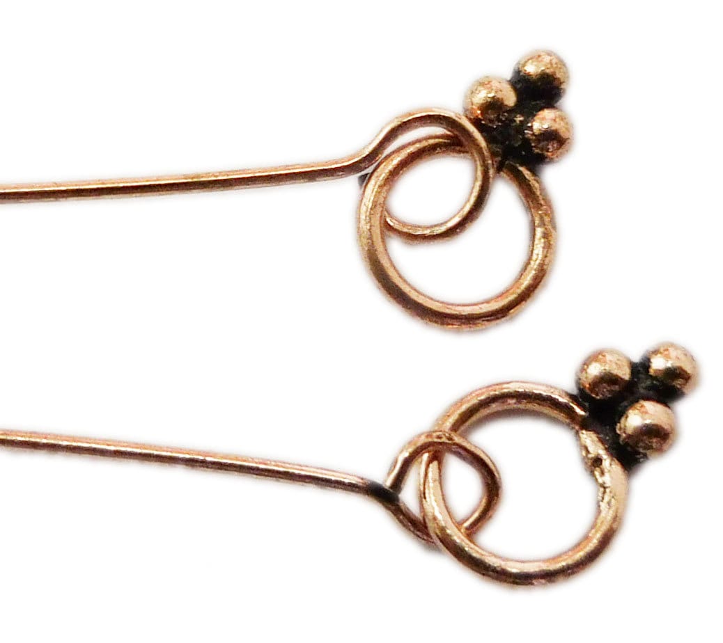 16 épingles à Tête Fleur Bali - Dorées - 3 Pouces - Pour Création Bijoux