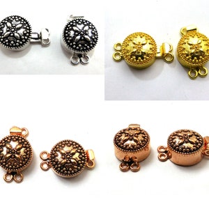 1 Stück 24X15X9mm 2 Strang Bali Box Verschluss Oxidiertes Silber überzogenes oxidiertes Kupfer 18k vergoldet Schmuckherstellung Verschluss B213