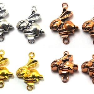 1 Stück Kaninchen-Box-Verschluss 1 Strang Antikes Silber überzogene Antike Kupfer 18k vergoldet Schmuck machen Verschluss B770