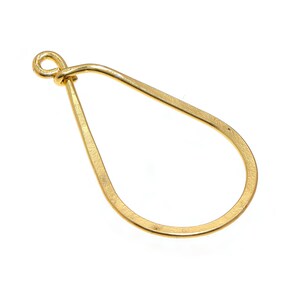 4 Pcs 24X44mm Earring components, Handmade Components, 18k Gold Plated Jewelry Making Wire