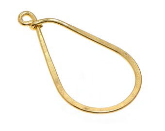 4 Pcs 24X44mm Earring components, Handmade Components, 18k Gold Plated Jewelry Making Wire