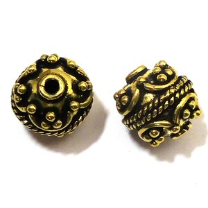 8mm 10mm 12mm 14mm Bali Bead Oxidized Sterling Silver Plated 18k Gold Plated Antique Copper Jewelry Making Bead B4 Oxidised Brass