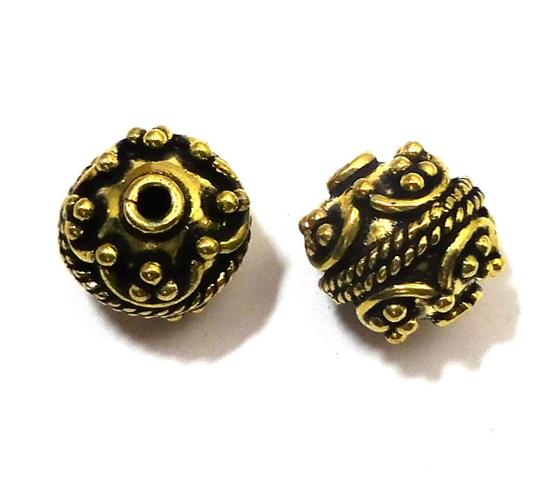 8mm 10mm 12mm 14mm Bali Bead Oxidized Sterling Silver Plated 18k Gold Plated Antique Copper Jewelry Making Bead B4 Oxidised Brass