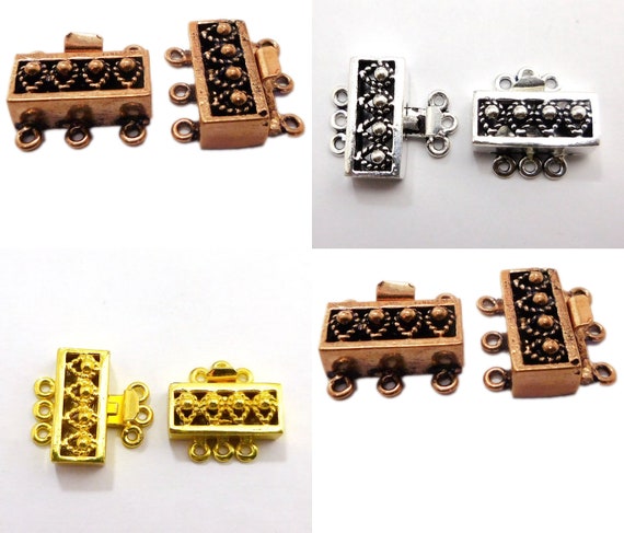 Tube Clasp - 1pc Antique Copper 5 Strand Tube Clasp - 1pc Antique Copper 5 Strand