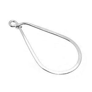 6 Pcs 19X29mm Earring Components, Sterling Silver Plated Handmade Components, Loop Ear Wire Jewelry Making Wire Components B1049