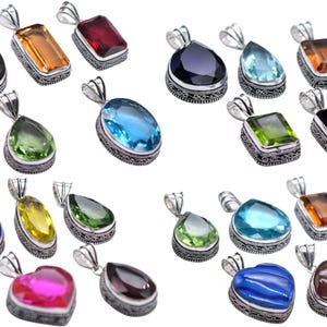 Nouveau pendentif de forme et de taille mélangées, lot de bijoux naturels, pendentif de créateur plaqué argent sterling 925, lot de pendentifs mystère.