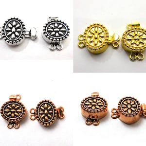 1 Stück 23X17X7mm handgemachte Bali Box Verschluss 2 Strang oxidiertes Silber überzogene antikes Kupfer 18k vergoldet Schmuck machen Verschluss Verschluss B216