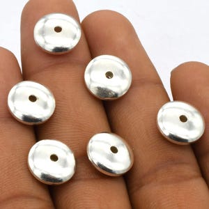 10 Stück 10 x 5 mm Rondelle Perlen Münze Perle glänzende Perle Scheibenperle Untertasse Perle Knopf Perle Sterling Silber vergoldet Hauch Perle B341