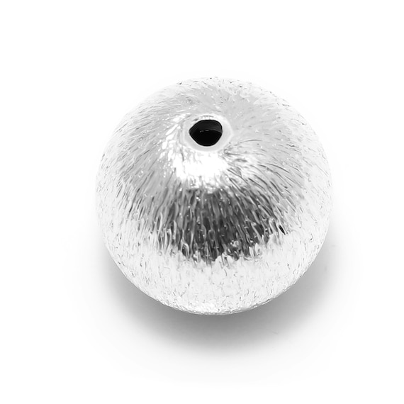 Brushed Silver Sphere Beads for Jewelry Making