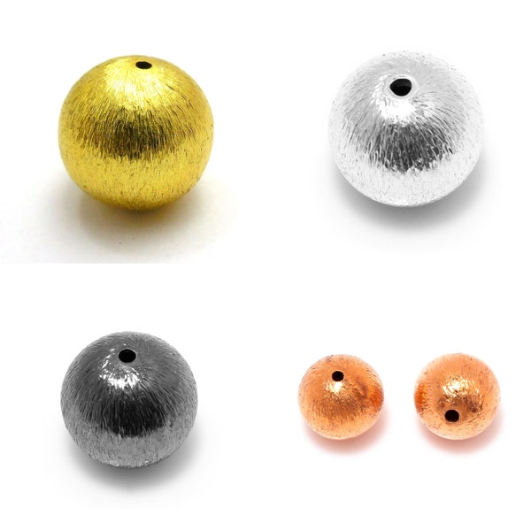 6mm to 28mm Copper Brushed Round Bead Sterling Silver Plated 18k Gold Plated Black Gold Plated Matt Bead Ball Bead Spacer Bead