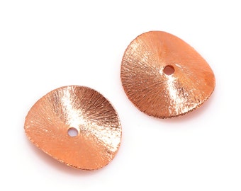5 Pcs 22mm Copper Wavy Spacer Beads Wavy Disc, Potato Chips Copper Spacers, Brushed Heishe Disc Beads, Jewelry Making Chips