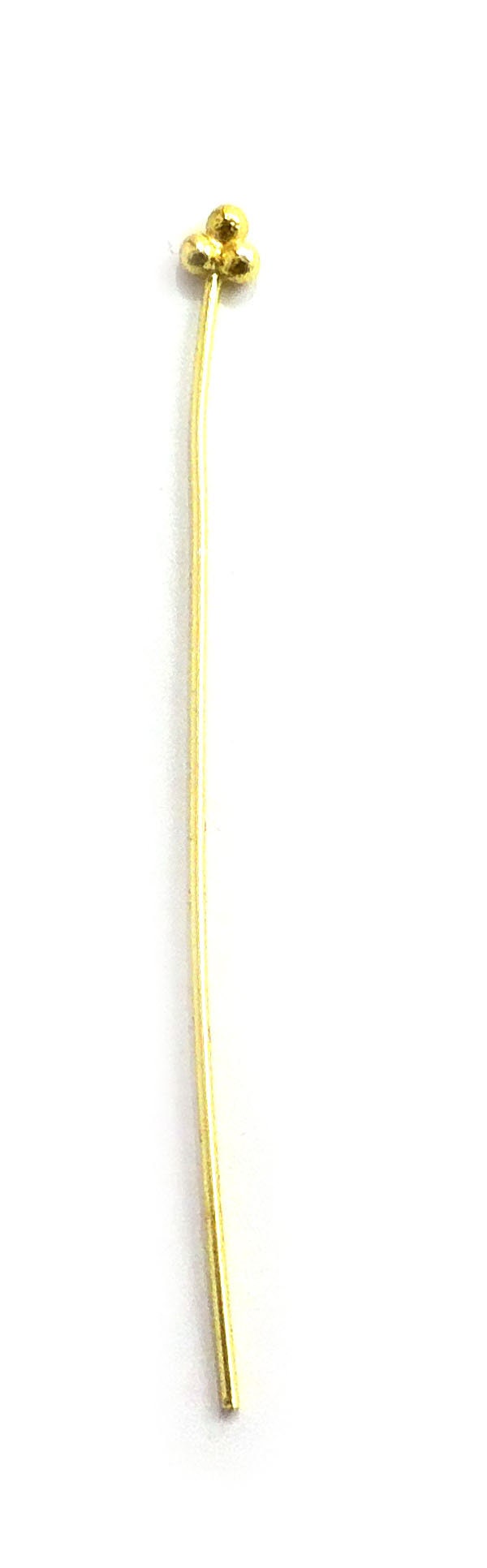 Lot De 18 Broches à Tête Bali En Cuivre Plaqué Or 18K - Longueur 1,5 Pouce (3.8 Cm) - Neuf