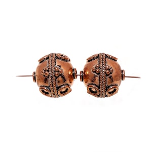 1 Pc 20mm Large Bali Bead Antique Copper Jewelry Making Bead Big Spacer Beads B1048