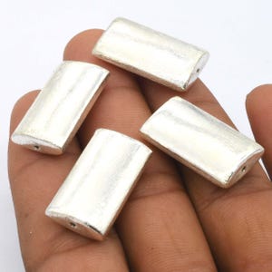 2 st 27x15x7 mm matt pärla skivpärla rektangulär pärla borstad pärla sterlingsilverpläterad skivpärla smyckestillbehör pärla B104