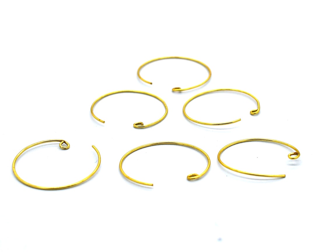 30 Pcs 30mm Earring Findings 18k Gold Plated Ear Wire Components B903 ...