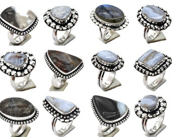 Agate Ring Lot, Agate Jewelry, AgateSilver Rings, Dainty rings, Agate Wedding Rings, Cute Rings, Vintage Silver Rings Lot