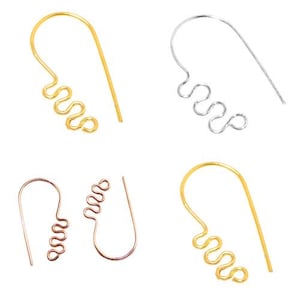 25 Pcs 25X13mm Earring wire Findings Sterling Silver Plated 18K Gold Plated Copper Earring Making Earring Component B640