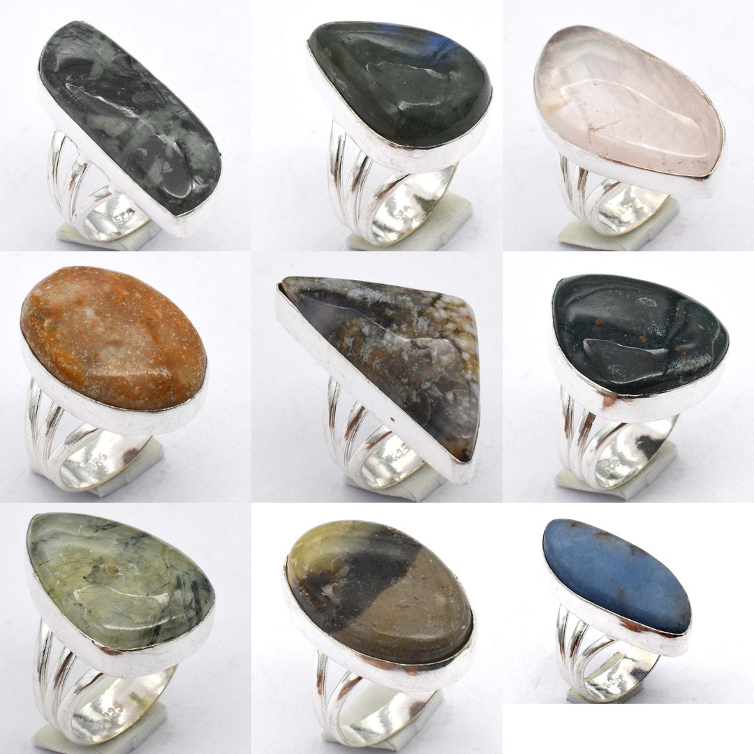 Ring Mix Mix Gemstone Assorted Ring Wholesale Mix Ring Lot, Hippie Rings ...