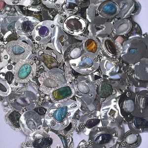SAMMELVERKAUF ! 5 bis 100 Mix Edelstein-Anhänger Wholesale Lot 925 Sterling Silber Plated Anhänger.