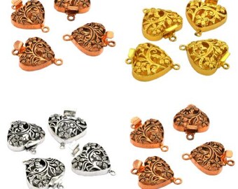 Lot De 5 Fermoirs Boîte Plaqué Or 18k - Pour Bracelet/collier 2 Brins, Pierre Apatite