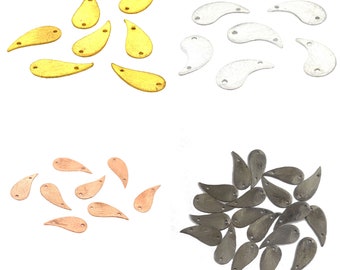 15 Pcs 18X8mm Drop Brushed Charms Connector Findings Sterling Silver Plated Black Gold 18k Gold Plated B408