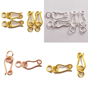 8 Pcs 26X7mm Bali S Hook Clasp Sterling Silver Plated Copper Plated 18k Gold Plated Jewelry Making Eye Clasp B863