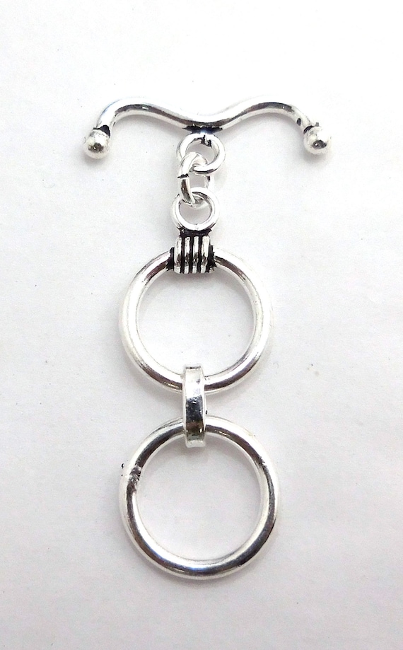 4 SET 15X25MM BALI TOGGLE CLASP ANTIQUE STERLING SILVER PLATED 572 ATL-118 