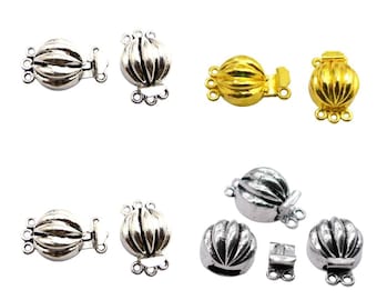 1 Pc 23X15X11mm Multi Strand Bali Box Clasp 2 Strand, 3 Strand Antique Silver Plated 18k Gold Plated Jewelry Making Clasp B238