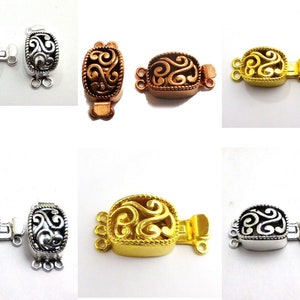 1 Stück 25x12x10MM Oxidiertes Sterling Silber vergoldet Filigrane Bali Box Verschluss oxidiertes Kupfer B 217