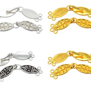 1 Set 62X13mm Multi Strands Toggle Clasp 3 Strand Oxidized Silver Plated Sterling Silver Plated 18k Gold Plated Jewelry Making Clasp B537