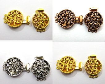 1 Pc 27X20X5mm Multi Strand 3 Strand Filigree Bali Box Clasp Antique Copper Antique Silver Plated 18k Gold Plated B384