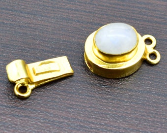 Fermoir Box Martelé 22x18x7mm - Plaqué Or 18k - Pour Bracelet/Collier 3 Strands - Lot De 2