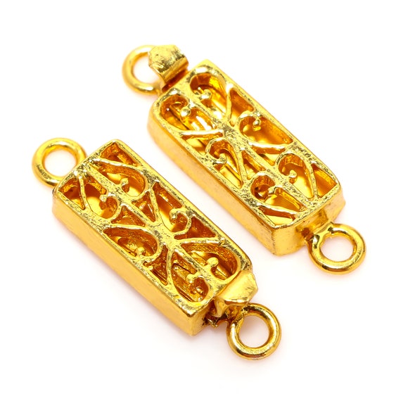 2 PCS STERLING SILVER PLATED GOLD PLATED 25X16X9MM 1 STRAND BALI BOX CLASP 218