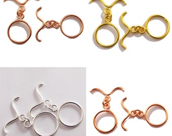 5 Pcs 21X16mm Bali Toggle Clasp Sterling Silver Plated Copper Plated 18k Gold Plated Jewelry Making Toggle B861