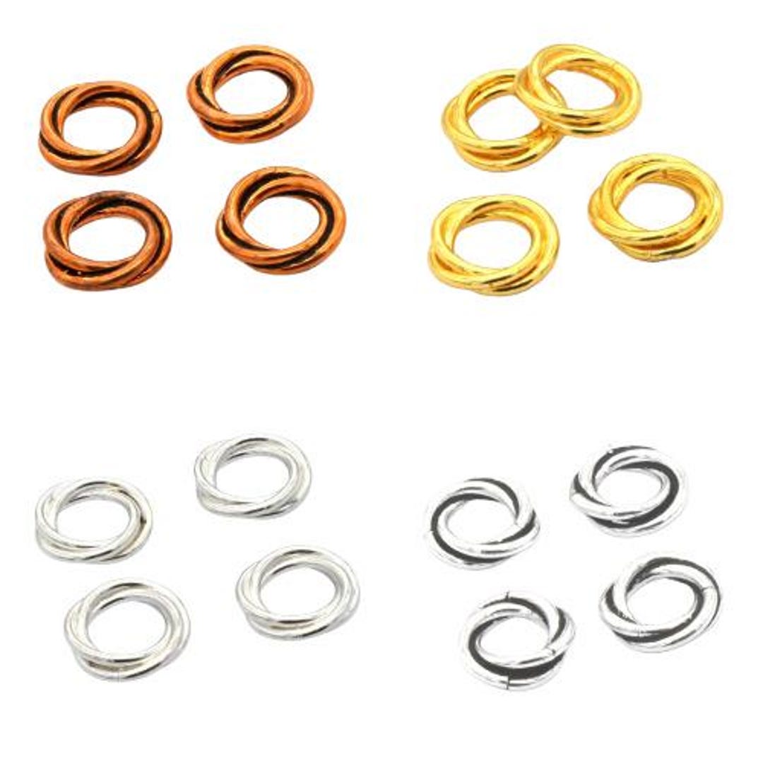 6mm 8mm 10mm 12mm Twisted Closed Jump Rings Oxidized Silver Plated 18K ...
