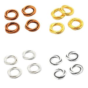 6mm 8mm 10mm 12mm Twisted Closed Jump Rings Oxidized Silver Plated 18K Gold Plated Antique Copper Jewelry Making Connector Rings B335