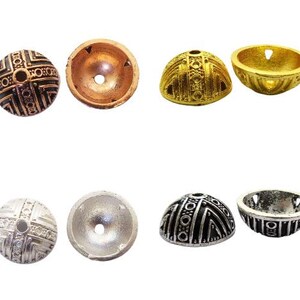 2 pezzi 20 x 10 mm Fiore Bali Bead Cap 16 mm Interno Argento antico placcato Oro 18k Rame antico placcato Argento Sterling B35