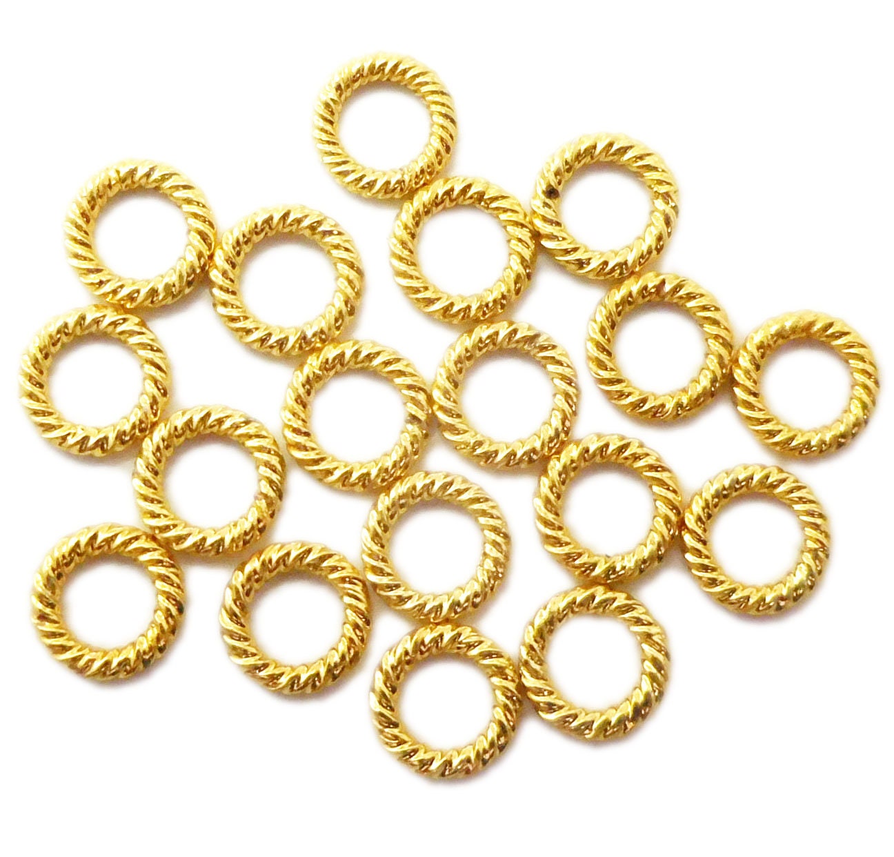 40 Pieces 12mm Soldered Closed Jump Rings Twisted Ring Sterling