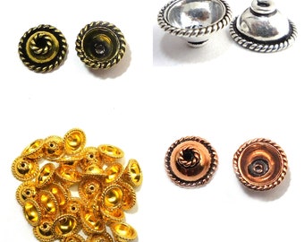 8mm 10mm Bali Bead Cap Antique Silver Plated Antique Gold Plated Sterling Silver Plated 18k Gold Plated B280