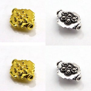 1 Piece Bali Box Clasp Emerald Ruby Sterling Silver Plated 24k Gold Plated Multi Strand Ruby 24X19X10MM B 631