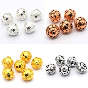 8mm To 16mm Handmade Bali Bead Oxidized Silver Plated Oxidized Copper Sterling Silver Plated 18k Gold Plated Jewelry Making Bead B14